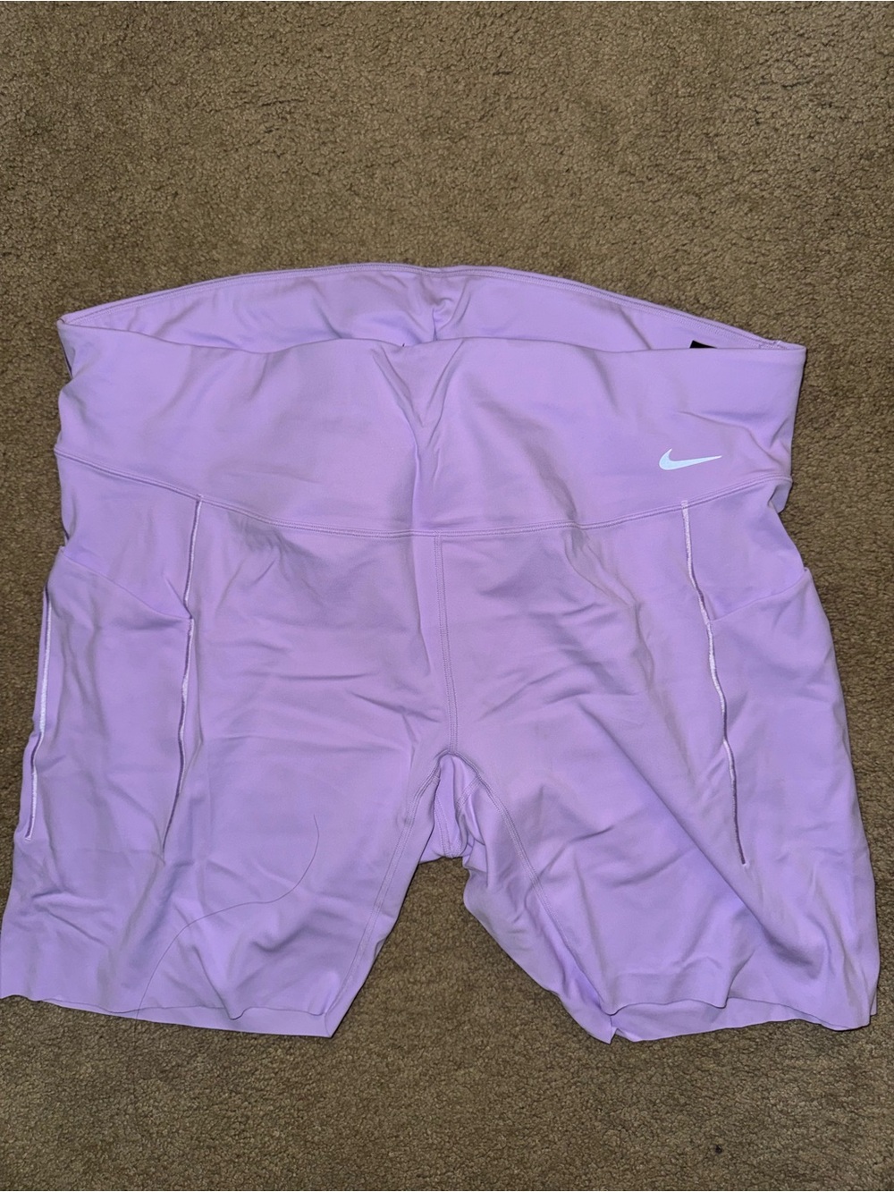Nike Lavender-Lilac High-Waist Bike Shorts